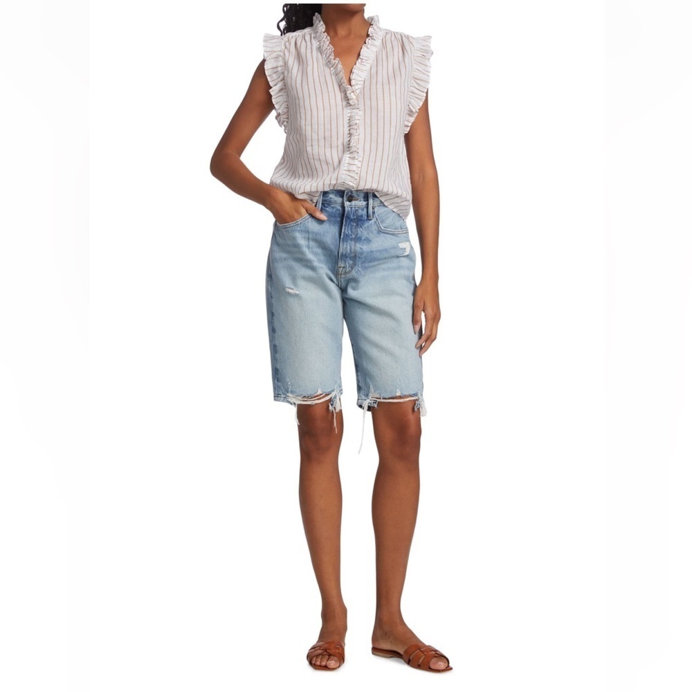 Frame Clash Light Wash Le Vintage Bermuda Jean Shorts‎ - Picture 2 of 10
